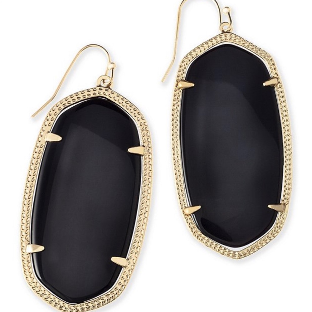 Kendra Scott Danielle earrings, black with gold hardware